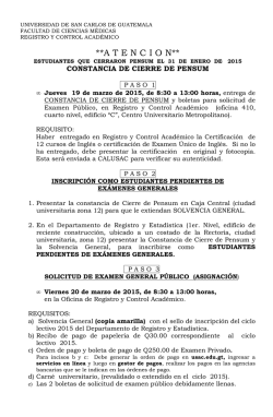 Constancia Cierre de Pensum - Universidad de San Carlos de