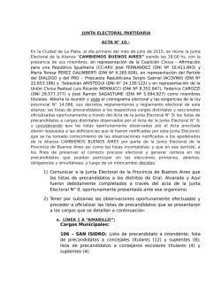 Acta Junta Electoral 10 rectifica Oficialización