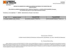 I33ADMGS Servicio Provincial de Zaragoza Apellidos y