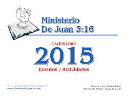 Ministerio De Juan 3:16 2015 CALENDARIO