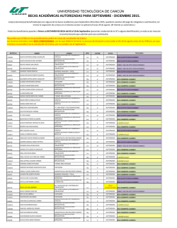 Becas Otorgadas Septiembre-Diciembre 2015