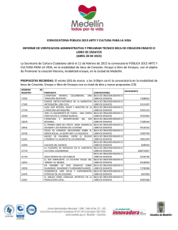 Informe de evaluación - Convocatorias Cultura