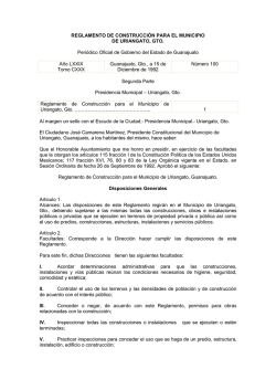 Reglamento de Construcción para el Municipio de Uriangato (Dic 92)
