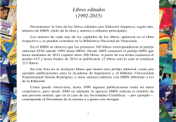Libros editados (1992-2015)
