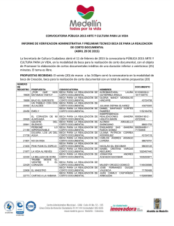 Informe de evaluación - Convocatorias Cultura