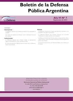 Boletín de la Defensa Pública Argentina Boletín de la Defensa