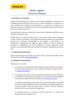 Bases Legales Concurso Stanley