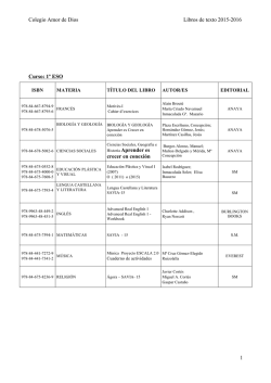 Colegio Amor de Dios Libros de texto 2015