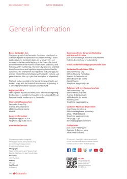 General information - Memoria Banco Santander 2014