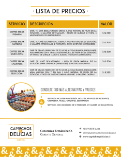 lista de precios - Caprichos & Delicias