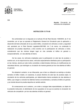 Instrucci&oacute;n 15 TV Circulaci&oacute;n de veh&iacute;culos de competici&oacute;n