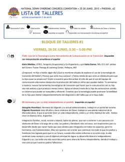 ES-WorkshopDescriptions - National Down Syndrome Congress