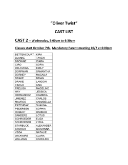 “Oliver Twist” CAST LIST