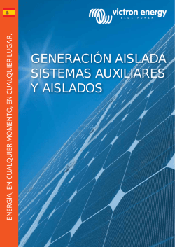 GENERACIÓN AISLADA SISTEMAS AUXILIARES