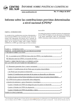 Informe sobre las contribuciones previstas