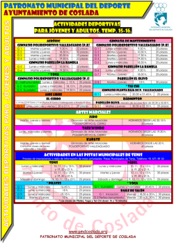 INSCRIPCIONES y horarios ACTIV. JOV Y ADULTOS 15-16