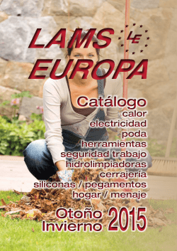 Folleto lams europa Oto&ntilde;o 2015 - J.Villaverde SA, Almacenes de