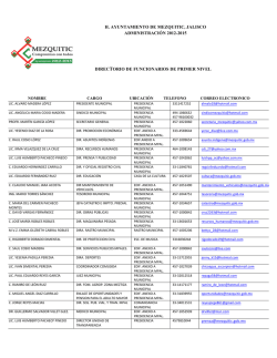 Directorio de Funcionarios - Gobierno Municipal de Mezquitic Jalisco