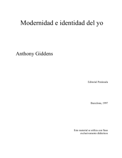 Modernidad e identidad del yo