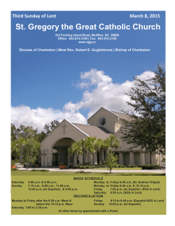 St. Gregory the Great Catholic Church Third Sunday of Lent March 8