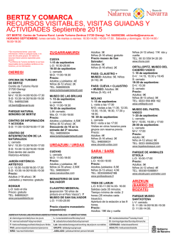 Horarios visitas y actividades SEPTIEMBRE 2015 BERTIZ