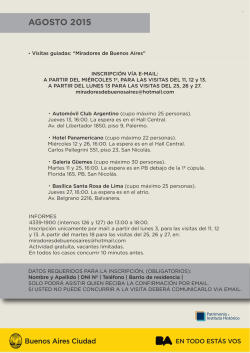 AGOSTO 2015 - Dirección General de Patrimonio e Instituto Histórico