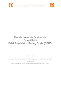 Escala breve de Evaluación Psiquiátrica Brief Psychiatric