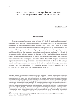 ensayo del trasfondo político y social del taki onqoy del perú en el