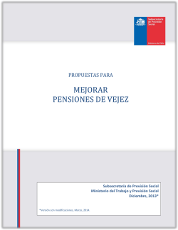 Propuestas para mejorar las pensiones de vejez