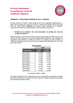 En Junio Quintuplica tu puntaje por venta de Lavadoras