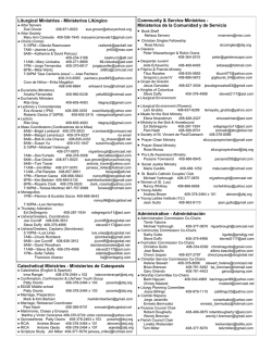 Ministry Contact List - St. Lucy Catholic Parish