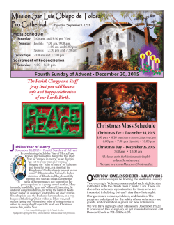 Christmas Mass Schedule - Mission San Luis Obispo de Tolosa