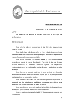 Estatuto del empleado Municipal de Urdinarrain