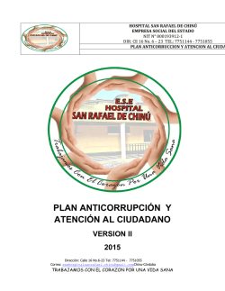 plan anticorrupción - ESE San Rafael de chinú