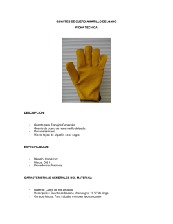 GUANTES DE CUERO AMARILLO DELGADO FICHA T&Eacute;CNICA