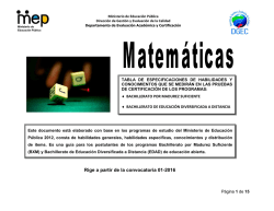 Matemáticas 2016 - Dirección de Gestión y Evaluación de la Calidad