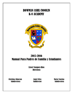 2015-2016 Parent Handbook - Bowman Ashe/Doolin K