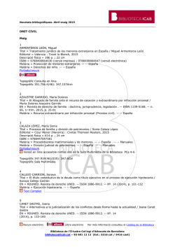 Novetats bibliogràfiques Dret civil. Abril