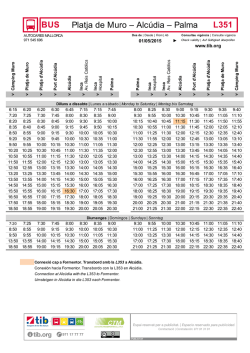 BUS L351 Platja de Muro – Alcúdia – Palma