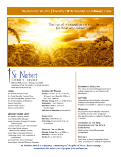 September 20, 2015 | Twenty-Fifth Sunday in Ordinary Time