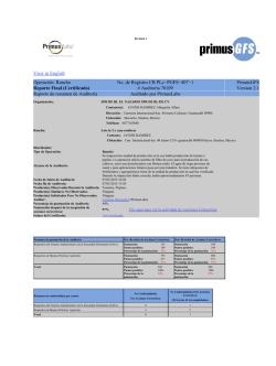 View in English Operación: Rancho No. de Registro CB PLc−PGFS