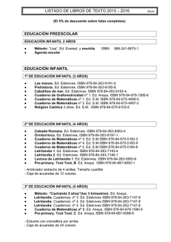 LIBROS DE TEXTO del curso 2015-2016