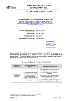 OAE CP C 14-004 - Servicio de Acreditación Ecuatoriano