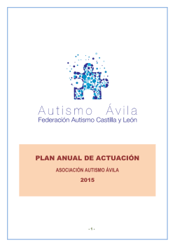 PLAN ANUAL DE ACTUACIÓN - Asociación Autismo Ávila