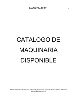 CATALOGO DE MAQUINARIA DISPONIBLE