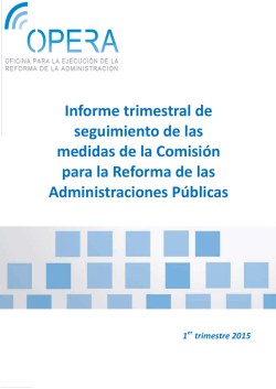 Informe trimestral de seguimiento. Marzo 2015