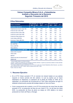 Volcan Compañía Minera S.A.A. y Subsidiarias Análisis y Discusión