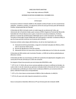 DIRECCION FRENTE MARITIMO Cargo creado bajo ordenanza