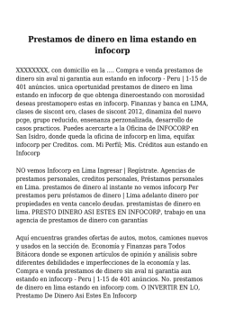 Prestamos de dinero en lima estando en infocorp