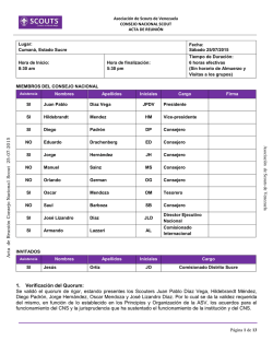 1. Verificación del Quorum: Se validó el quorum de rigor, estando